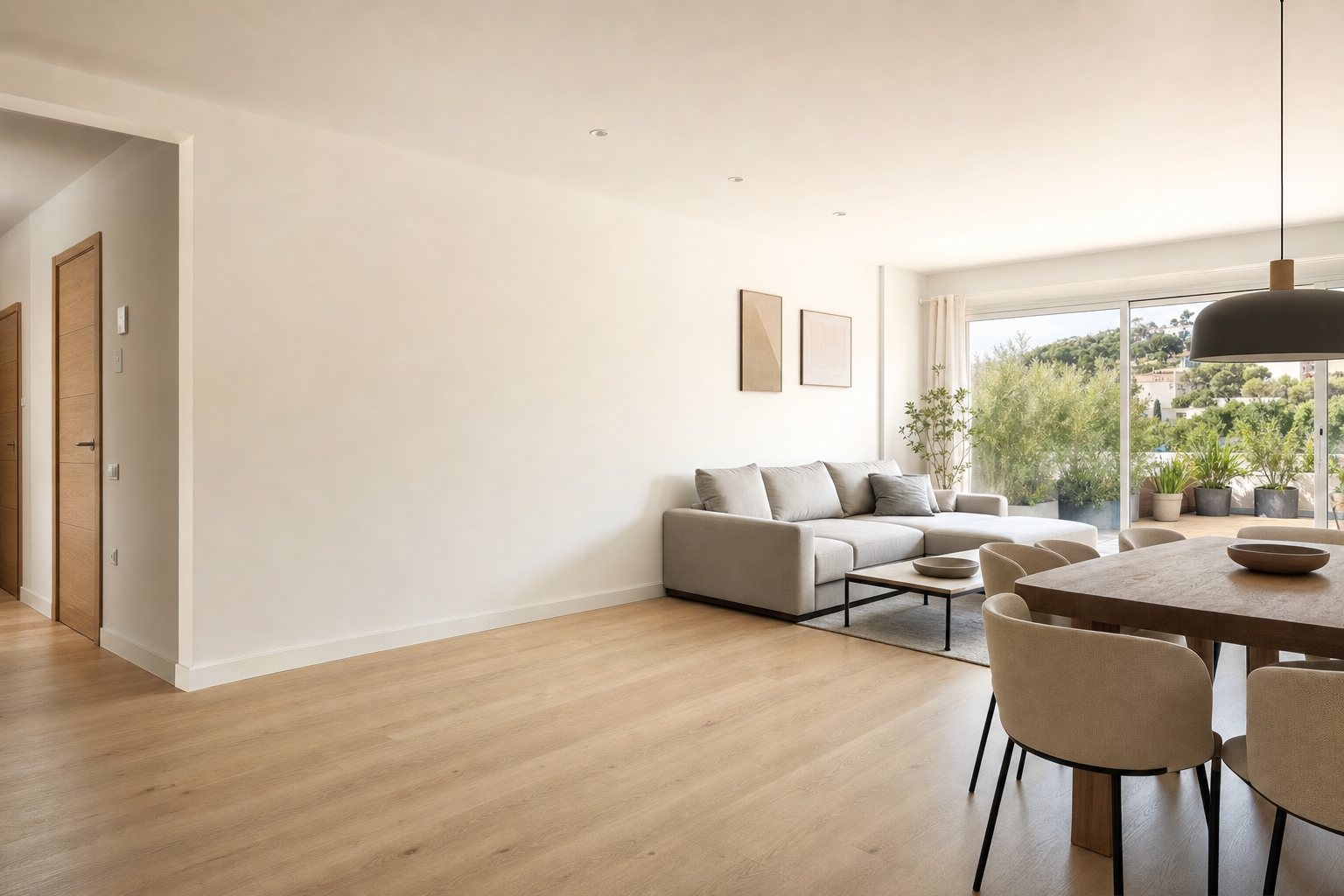 Reforma parcial de vivienda con suelo nuevo en Girona